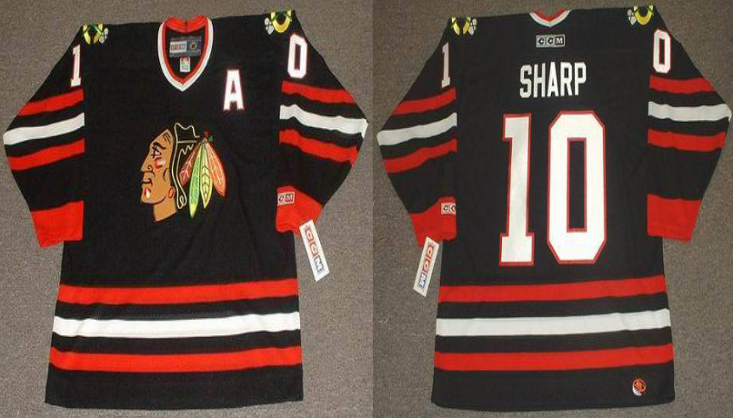 2019 Men Chicago Blackhawks #10 Sharp black CCM NHL jerseys->chicago blackhawks->NHL Jersey